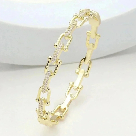 Jewelry - **SOLD **Equestrian (Horseshoe) Buckle Pave Bracelet